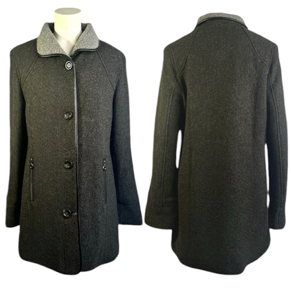 NICCOLINI BLACK WOOL TRENCH COAR WOMAN SIZE 8 - Picture 10 of 10